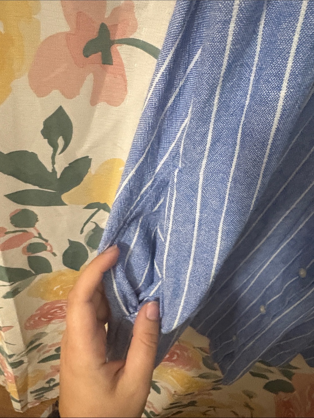 Blue Striped Short-Sleeve Men's Shirt - Lightweight Casual Button-Down - Picture 4 of 4